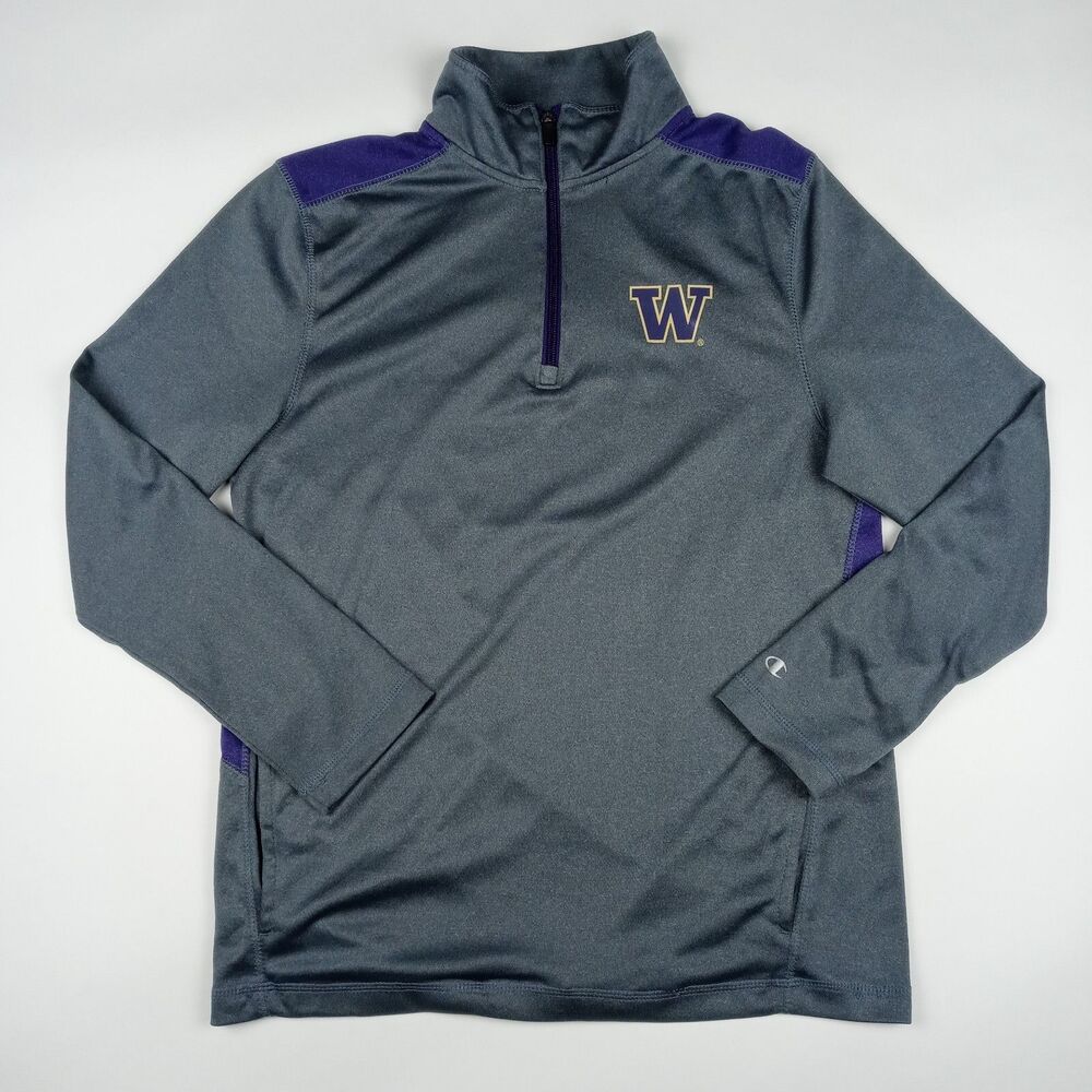 CHAMPION Washington Huskies Lightweight 1/4 Zip Pullover L/S NCAA Men's Small